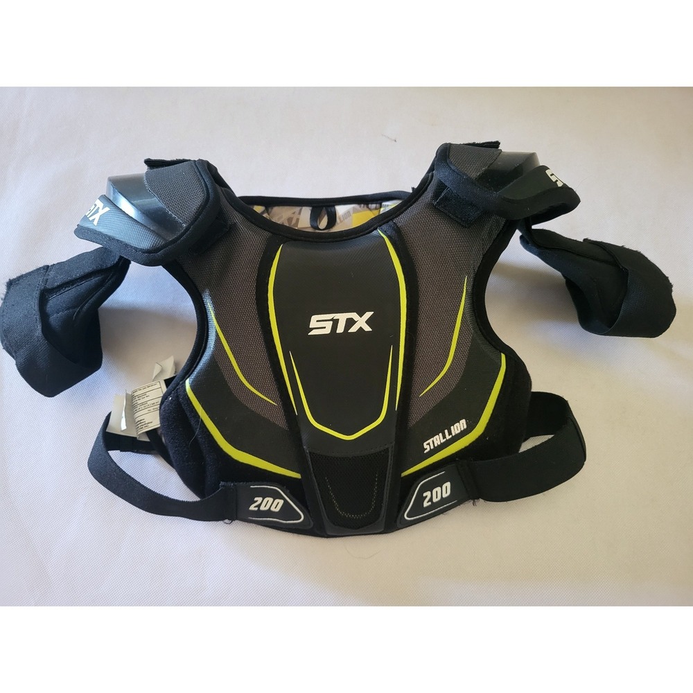 STX Kids Stallion 200 Lacrosse Shoulder Pads Black Neon Yellow Small